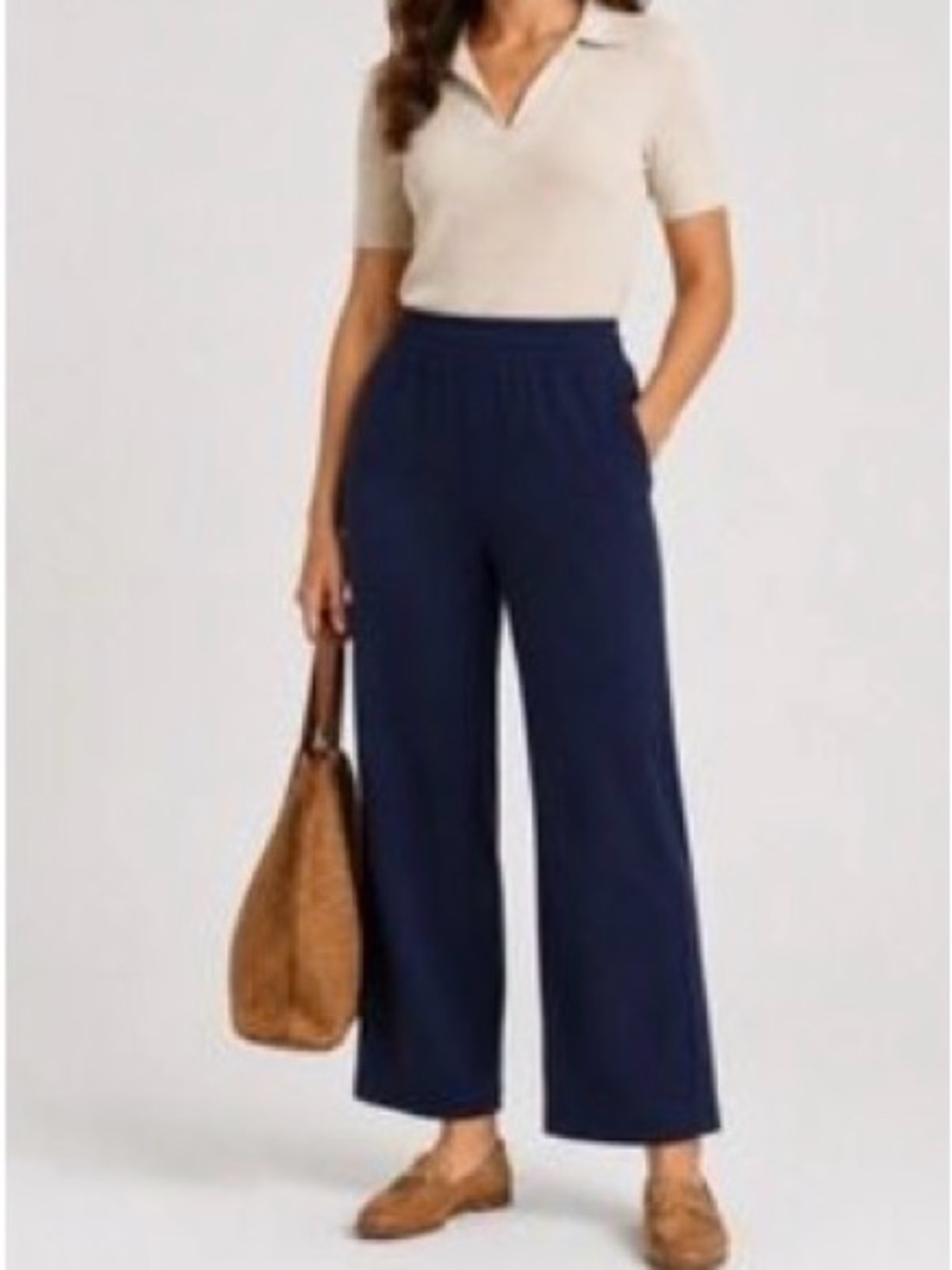 Eileen Fisher Navy Straight-Leg Pants